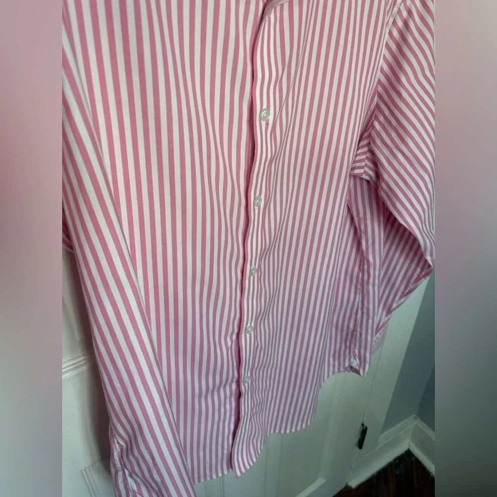 J.Crew Men’s Ludlow Classic Fit Button-Down Shirt | Pink & White | Size 16.5 35